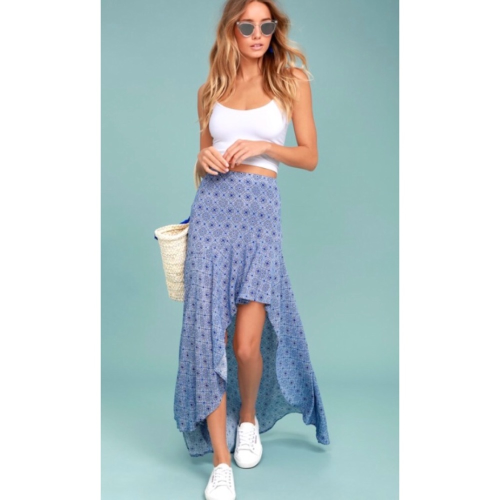 Lulu’s Mediterranean Beach Blue High Low Skirt